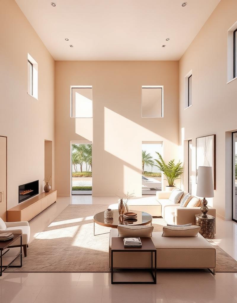 Luxury Florida living room with pristine interior paint finish